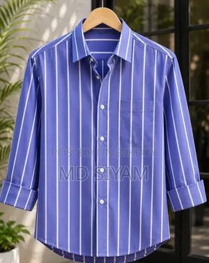 ফরমাল অফিশিয়াল কটন শার্ট প্রিমিয়াম হোয়াইট পিনস্ট্রাইপ লং স্লিভ