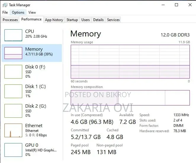 Desktop Computer 12GB Intel Core i5 SSD 128GB