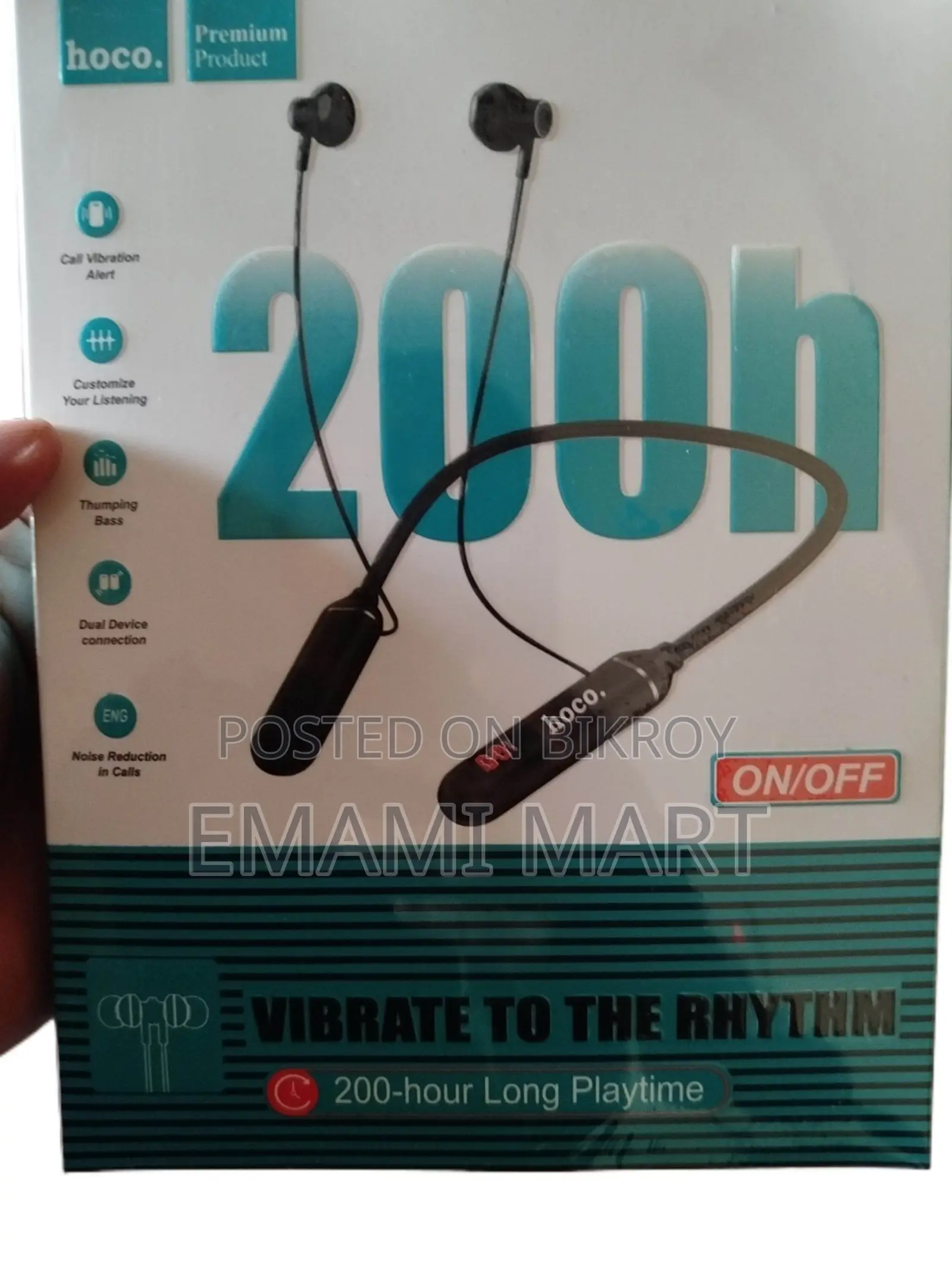 Hoco 200 Hours Plus Bluetooth Neckband Earphones | 200 Hours Battery L
