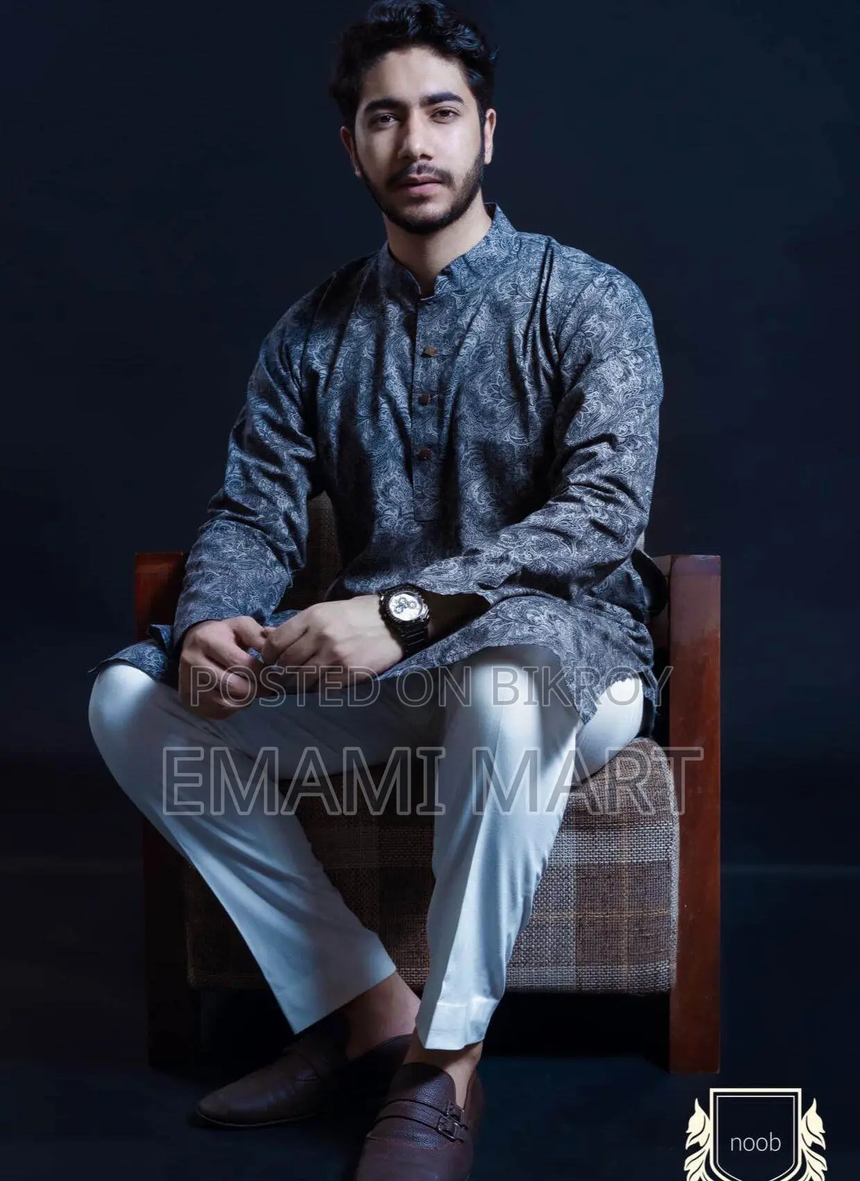 Noob Men’s Color Regular Fit Premium Panjabi Soft Cotton Exclusive Des