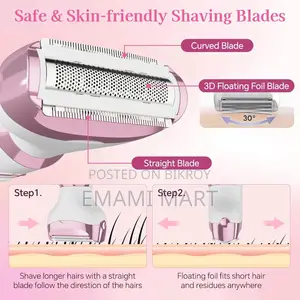 Women’s Electric Shaver 4-in-1, Painless Hair Remover for Bikini Face 