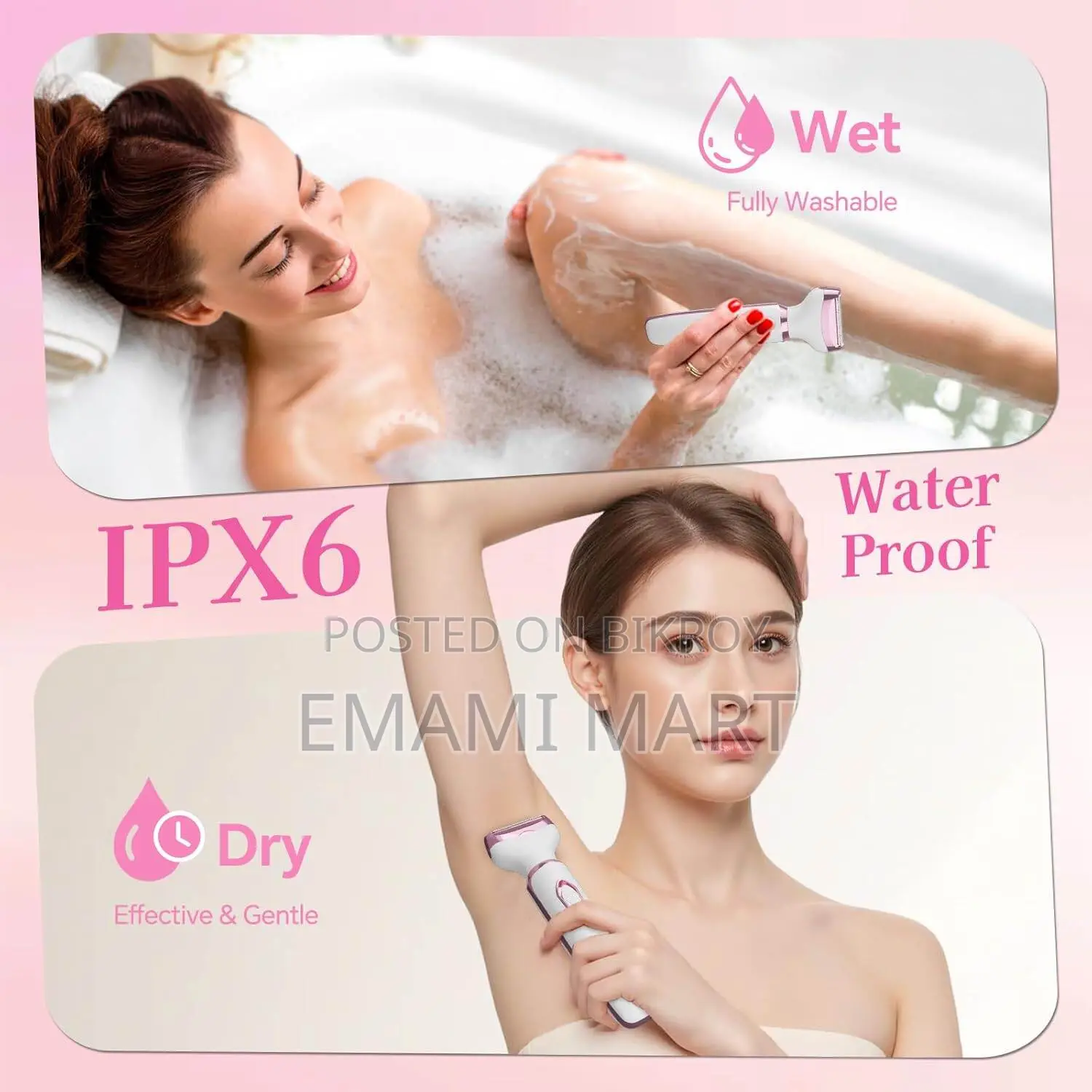 Women’s Electric Shaver 4-in-1, Painless Hair Remover for Bikini Face 