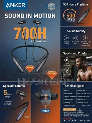 ANKER BT Diamond Wireless Neckband Earphones – 700H Playtime | Bluetoo
