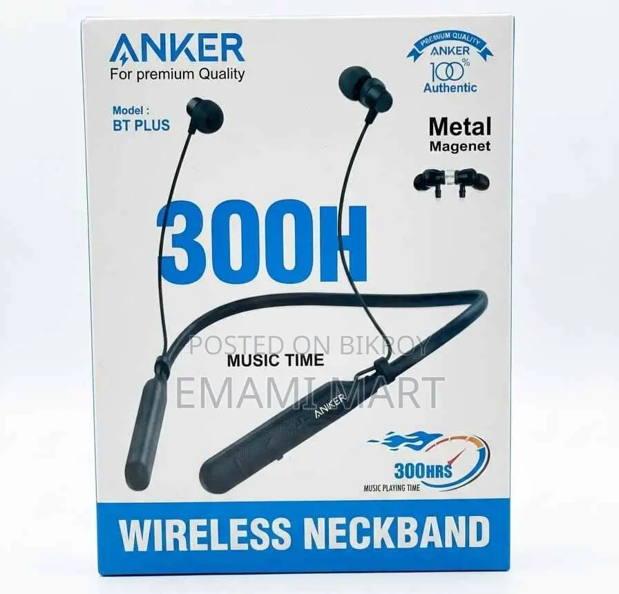 Anker BT Plus 300H Wireless Neckband Bluetooth Earphone - Magnetic Ear