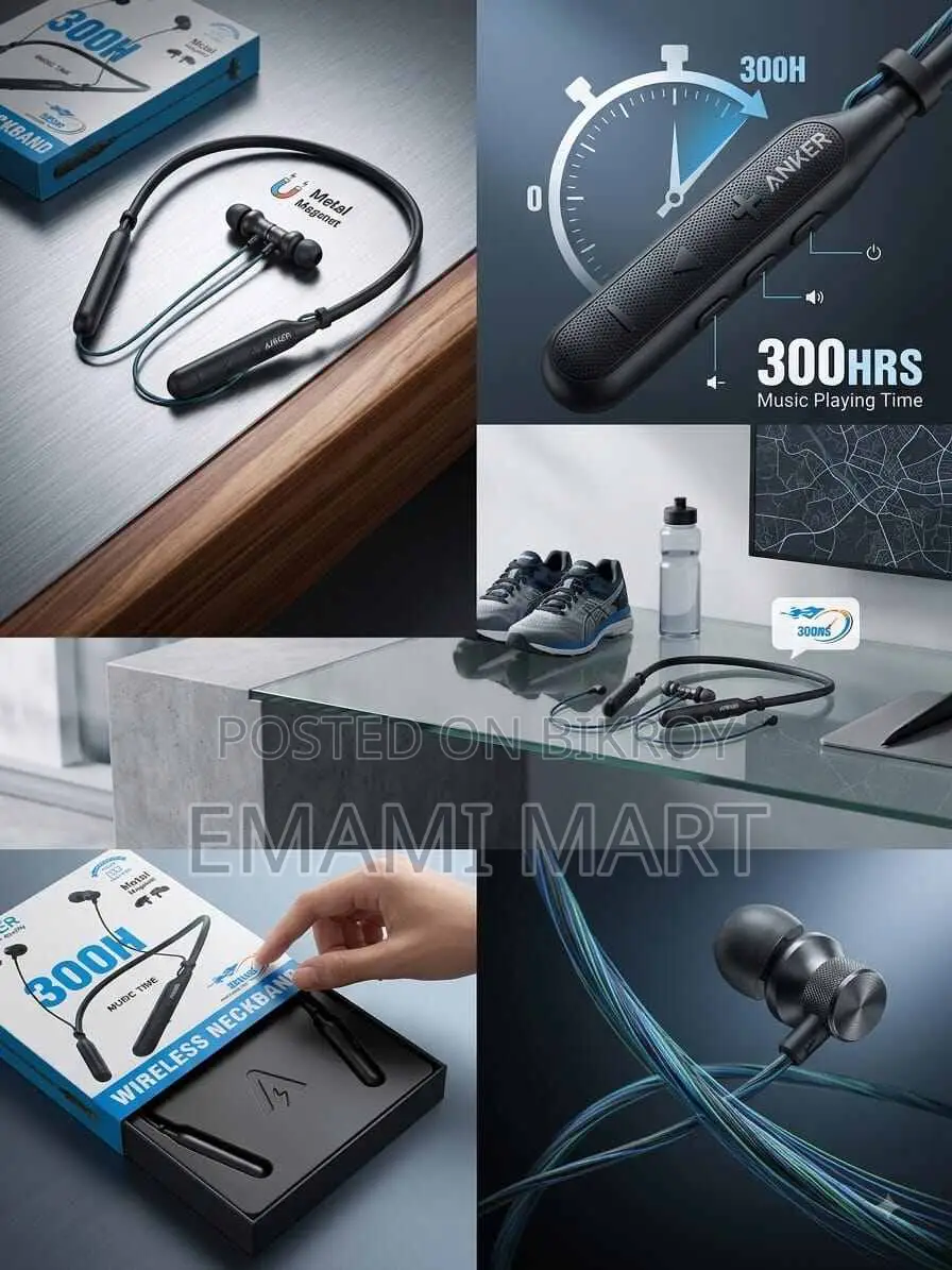 Anker BT Plus 300H Wireless Neckband Bluetooth Earphone - Magnetic Ear