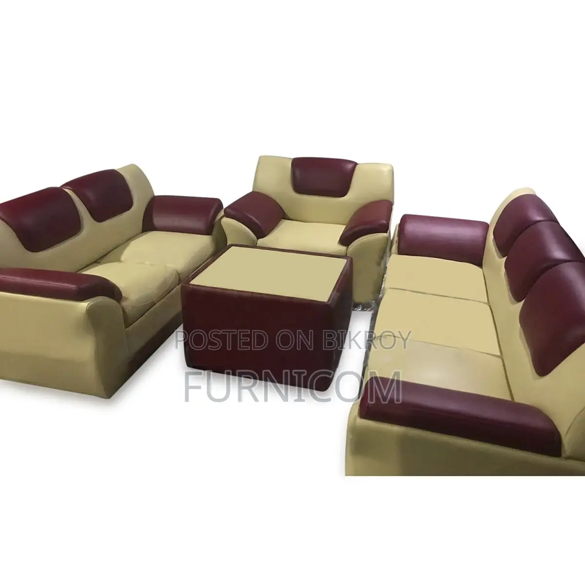 Rolled Arm Fluffy Sofa Set