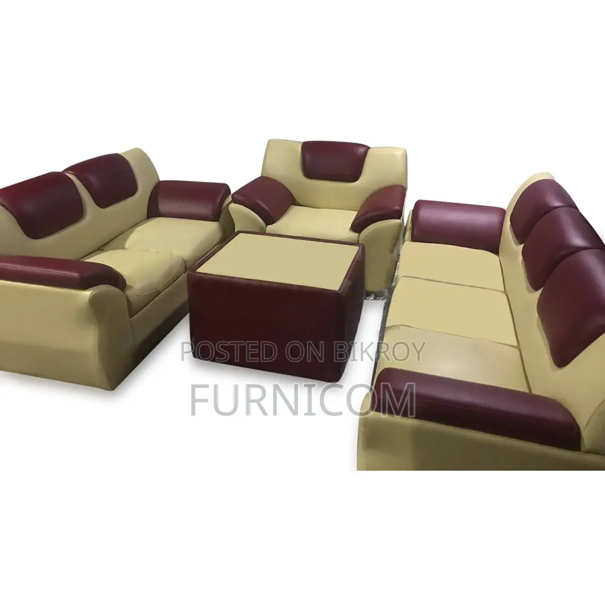 Rolled Arm Fluffy Sofa Set