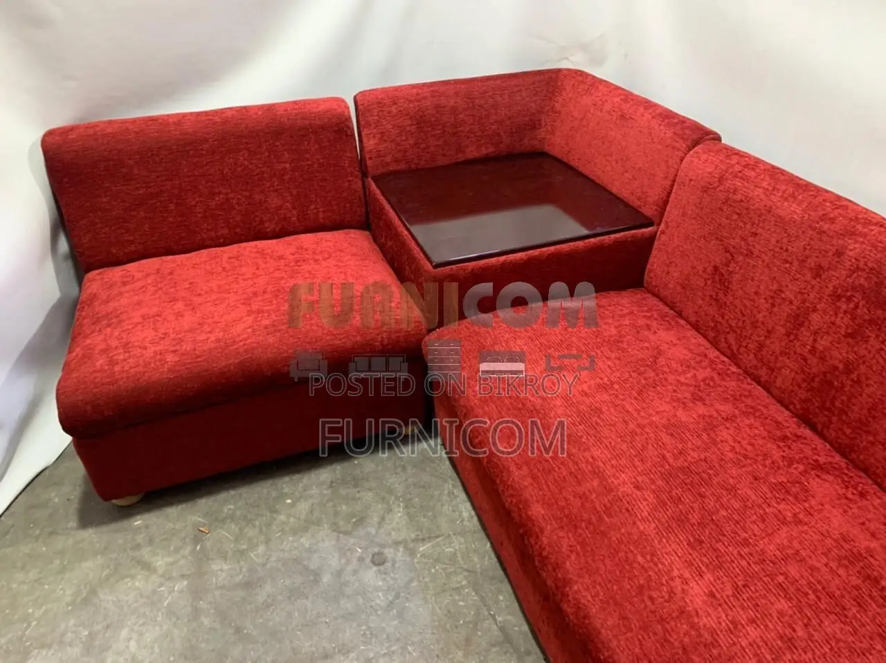 Paprika Red Velvet Tufted Sofa