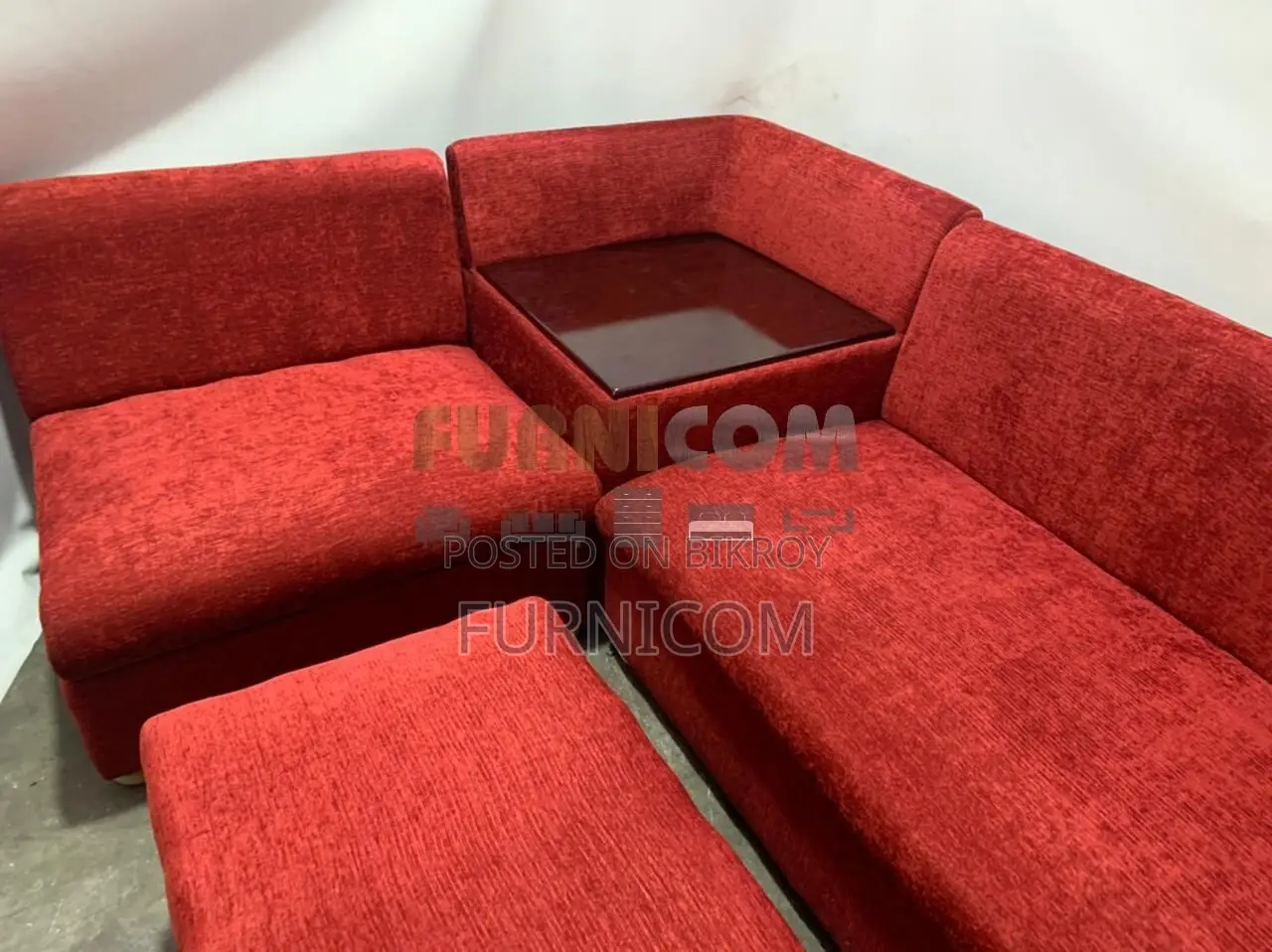 Paprika Red Velvet Tufted Sofa