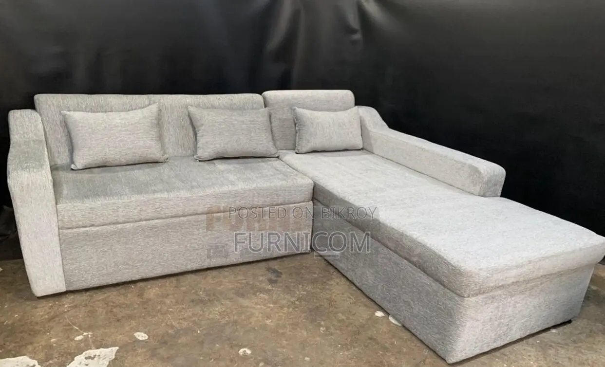 L-Shape Sofa Cum Divan Set - Brown Color