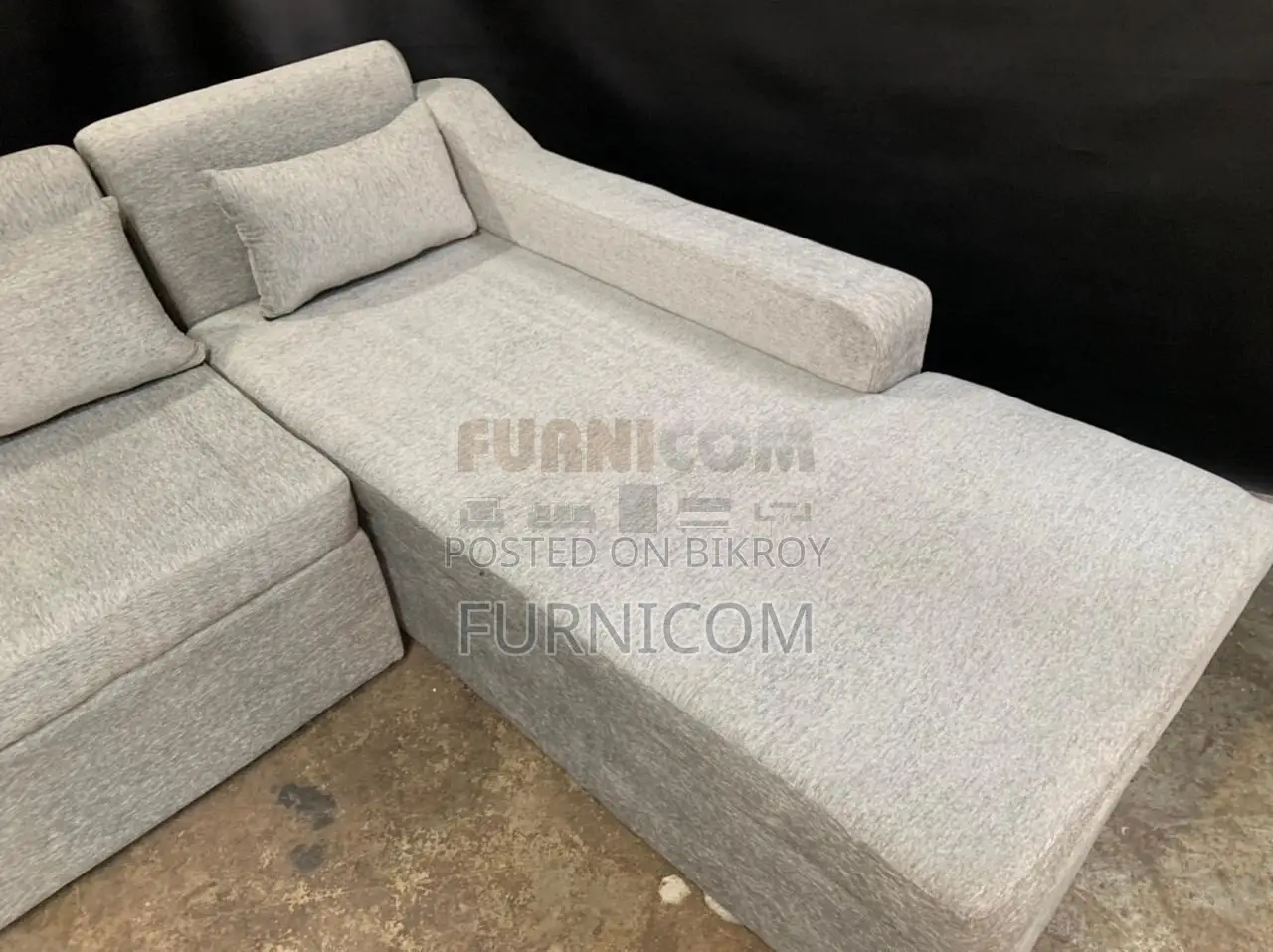L-Shape Sofa Cum Divan Set - Brown Color