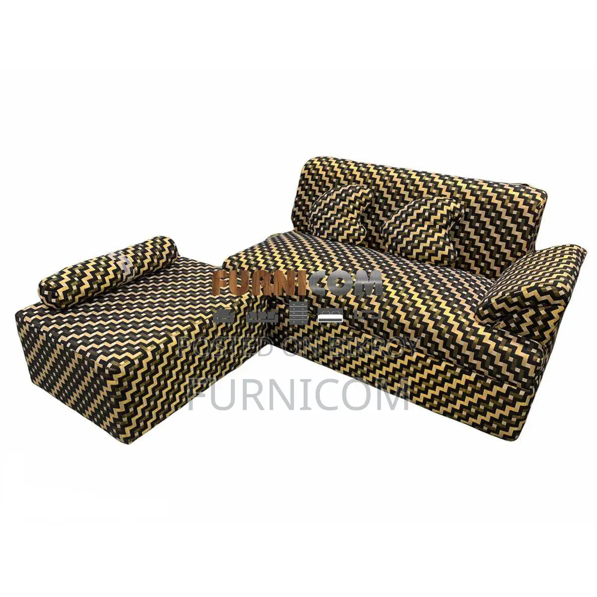 Super-fine Fabric Sofa Bed cum Divan with Extra Seater and Cushions