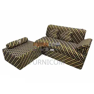 Super-fine Fabric Sofa Bed cum Divan with Extra Seater and Cushions