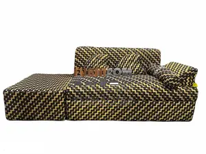 Super-fine Fabric Sofa Bed cum Divan with Extra Seater and Cushions