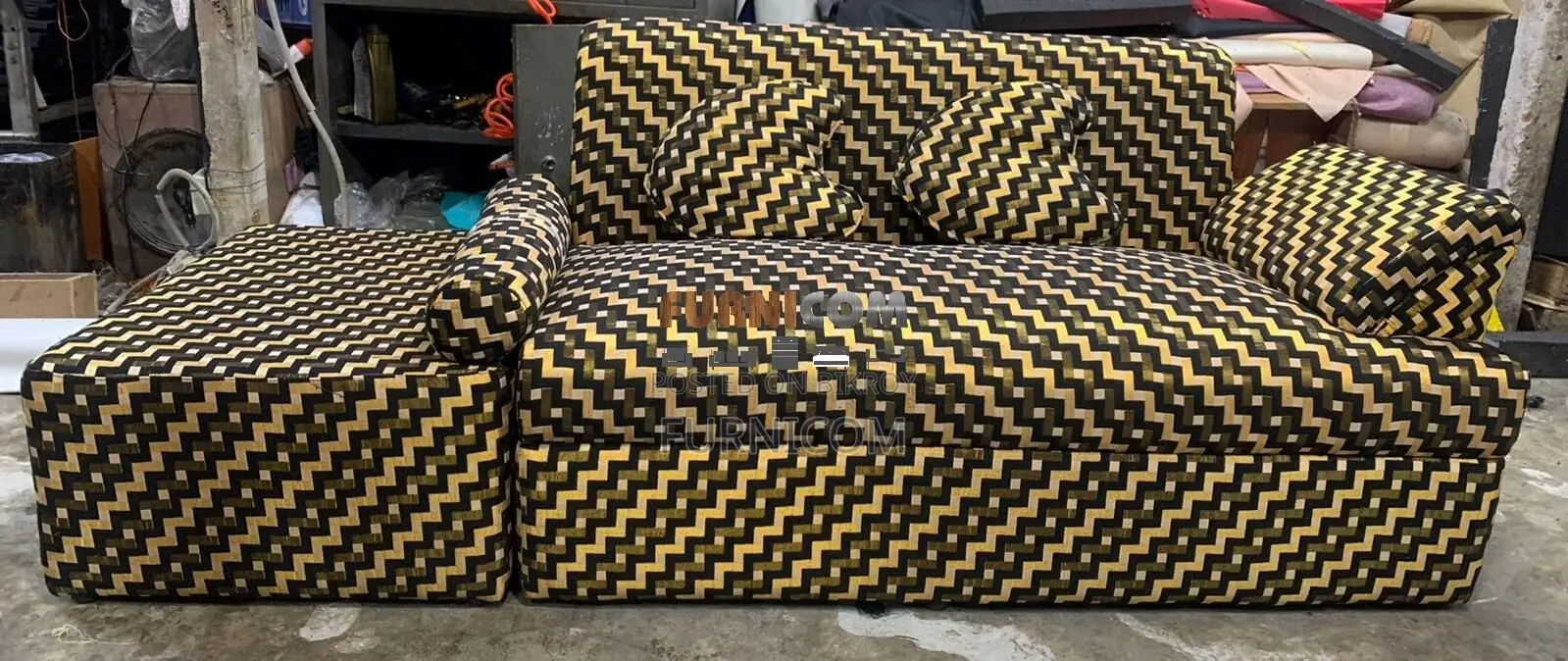 Super-fine Fabric Sofa Bed cum Divan with Extra Seater and Cushions