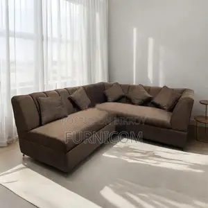 Looxy Corner L-shaped Sofa Set with Cushions Upholstered with Velvet f