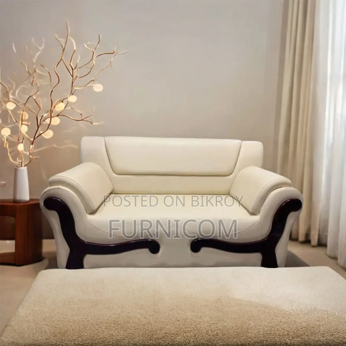 Rolled Arm Leaqueared Home and Office Sofa - Sofa