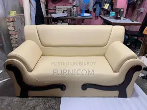 Rolled Arm Leaqueared Home and Office Sofa - Sofa