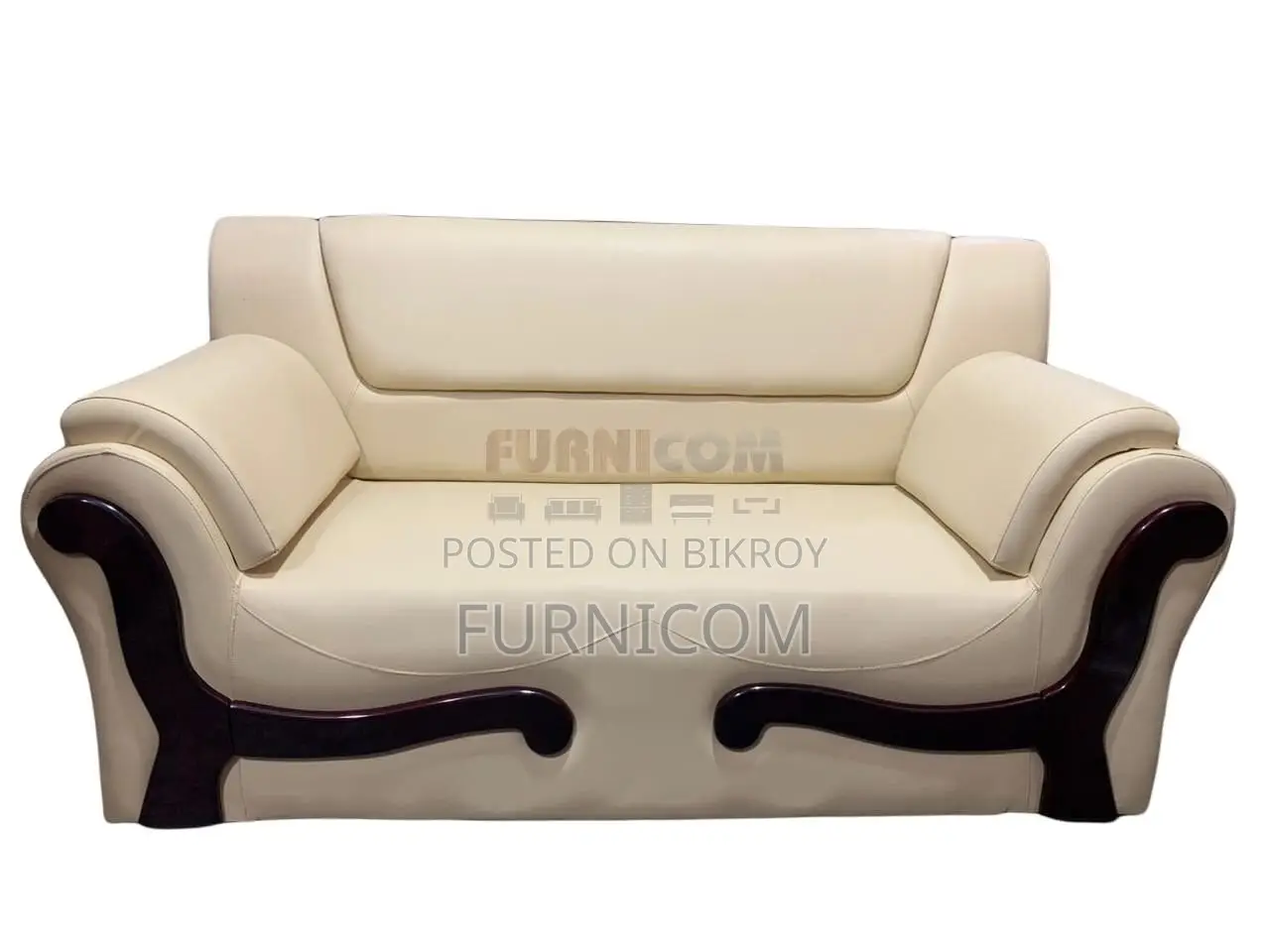 Rolled Arm Leaqueared Home and Office Sofa - Sofa