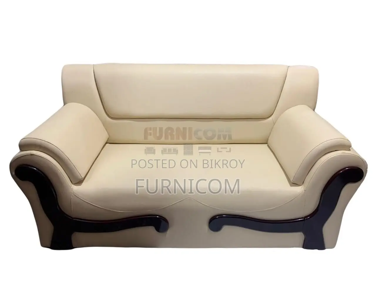 Rolled Arm Leaqueared Home and Office Sofa - Sofa