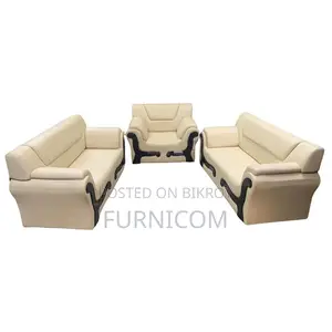 Rolled Arm Leaqueared Sofa Set Home and Office Sofa High Quality Synth