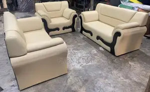 Rolled Arm Leaqueared Sofa Set Home and Office Sofa High Quality Synth