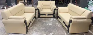 Rolled Arm Leaqueared Sofa Set Home and Office Sofa High Quality Synth