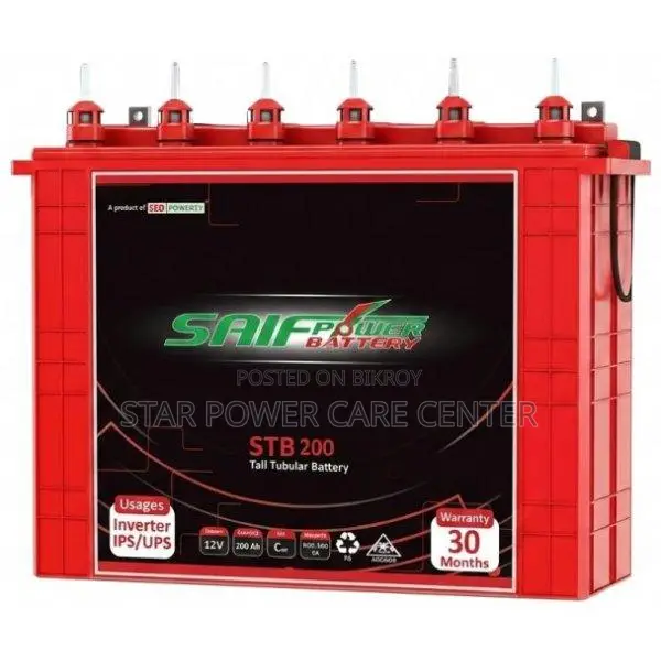 Saif Power STB-200 Tall Tubular 12V IPS Battery