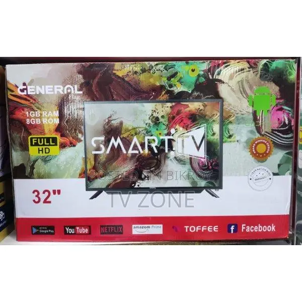 General 32" Frameless Double Glass Android TV
