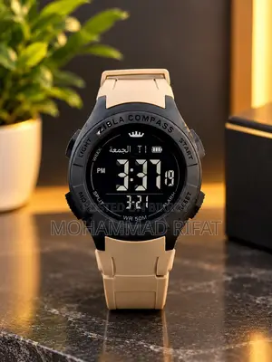 Stylish Beige & Black Digital Sports Watch for Men