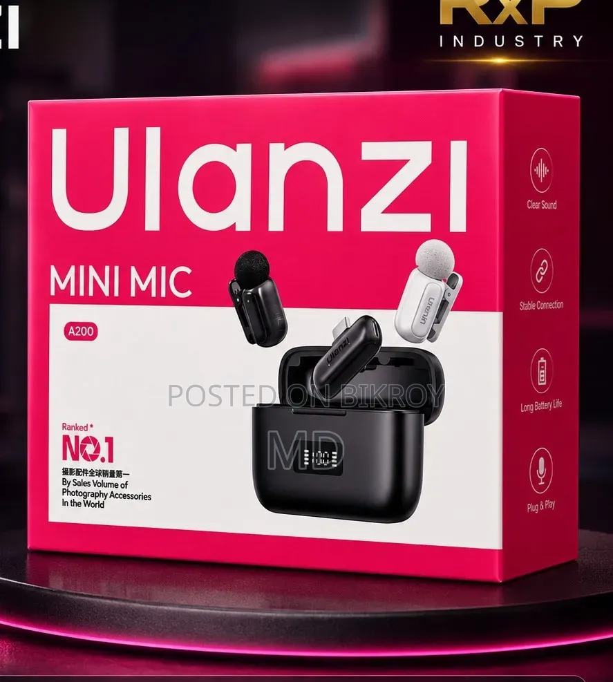 Ulanzi A200 ওয়্যারলেস মাইক্রোফোন উইথ চার্জিং কেস