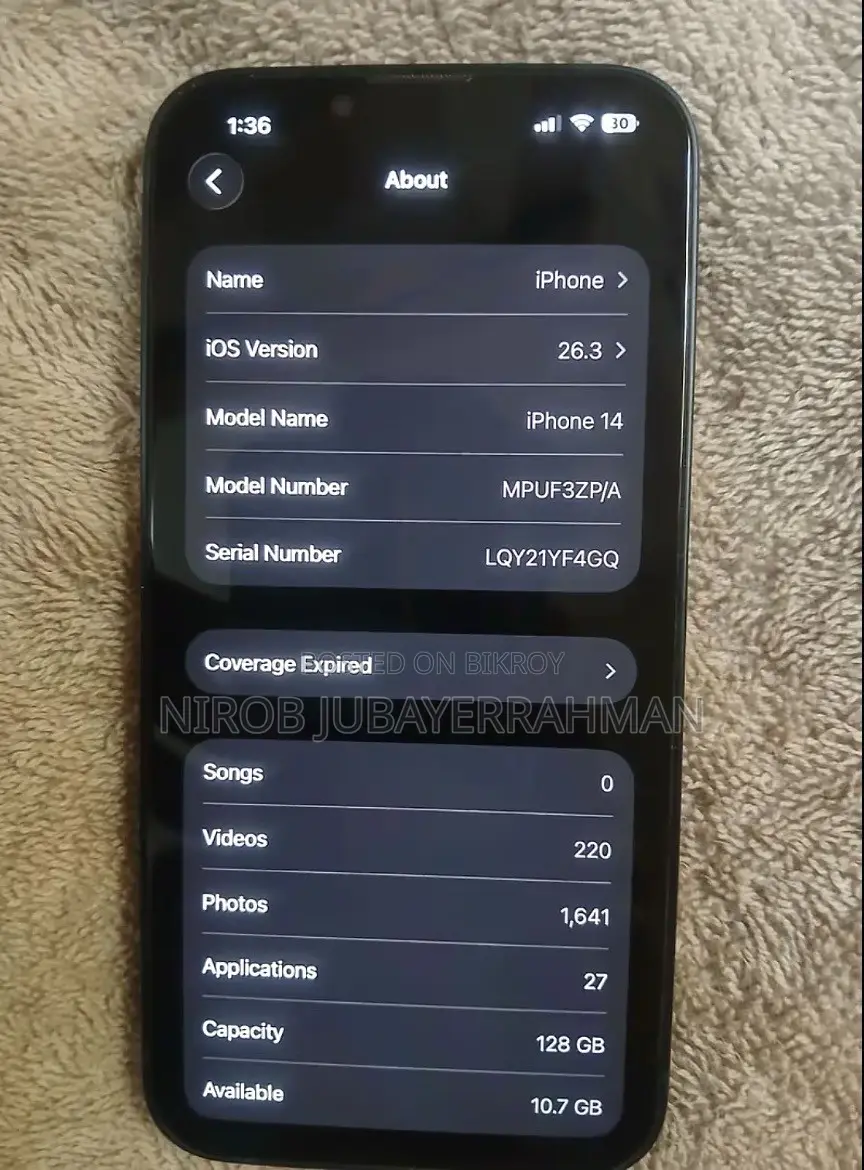 অ্যাপল আইফোন ১৪ ১২৮ জিবি ব্ল্যাক