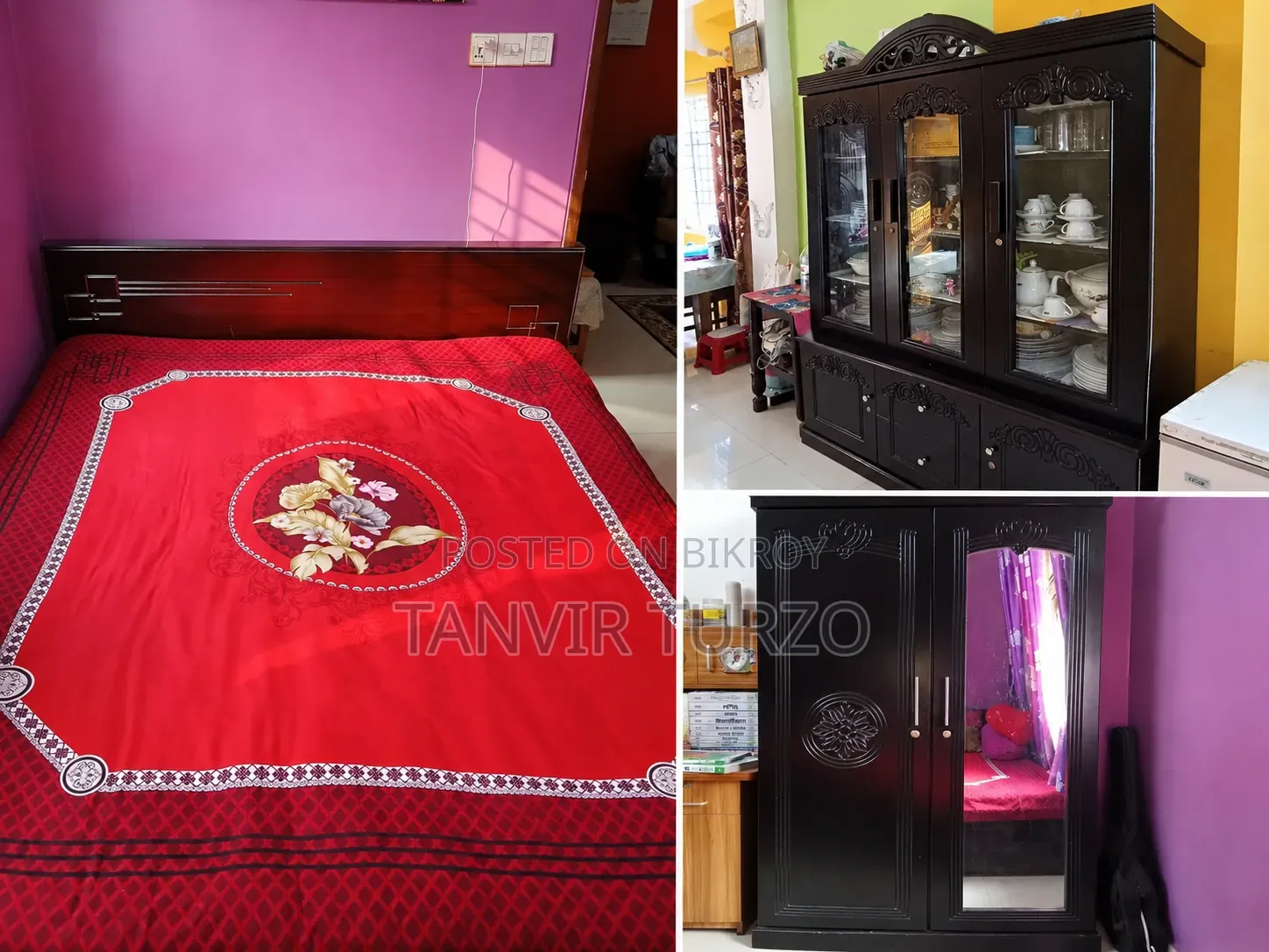 🛋️ প্রায় একদমই  নতুন খাট, ম্যাট্রেস, শোকেস ও ওয়ারড্রোব বিক্রি হবে
