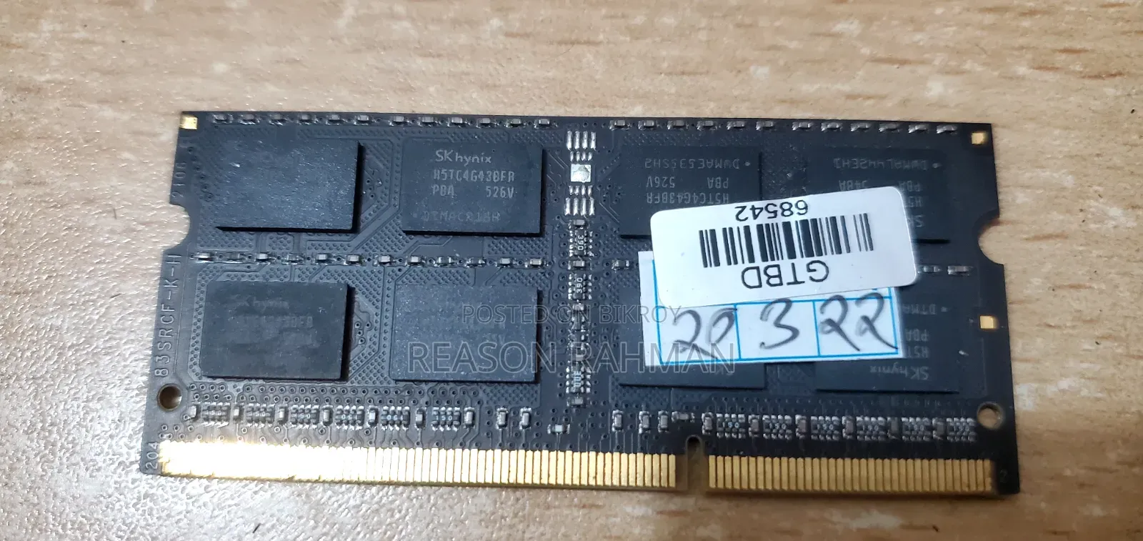 Transcend 8GB DDR3L Laptop RAM For Sale (1600MHz)