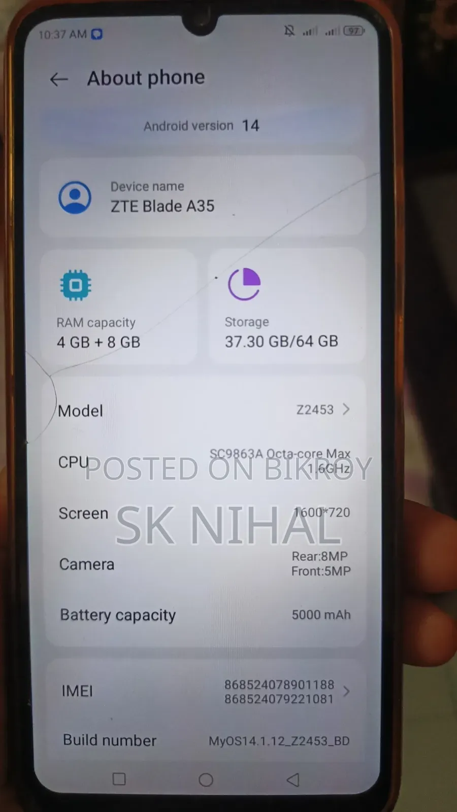ZTE A35 12 GB Black