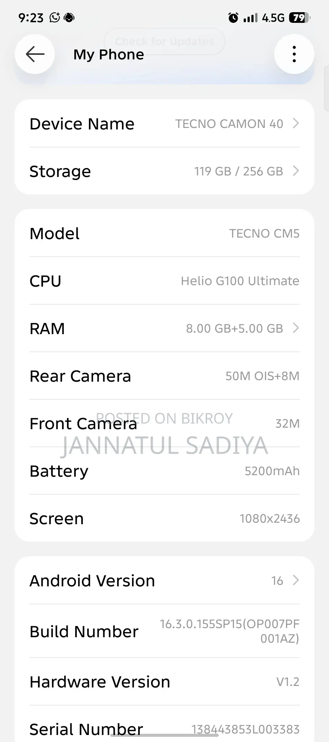 Tecno Camon 40 256 GB Blue
