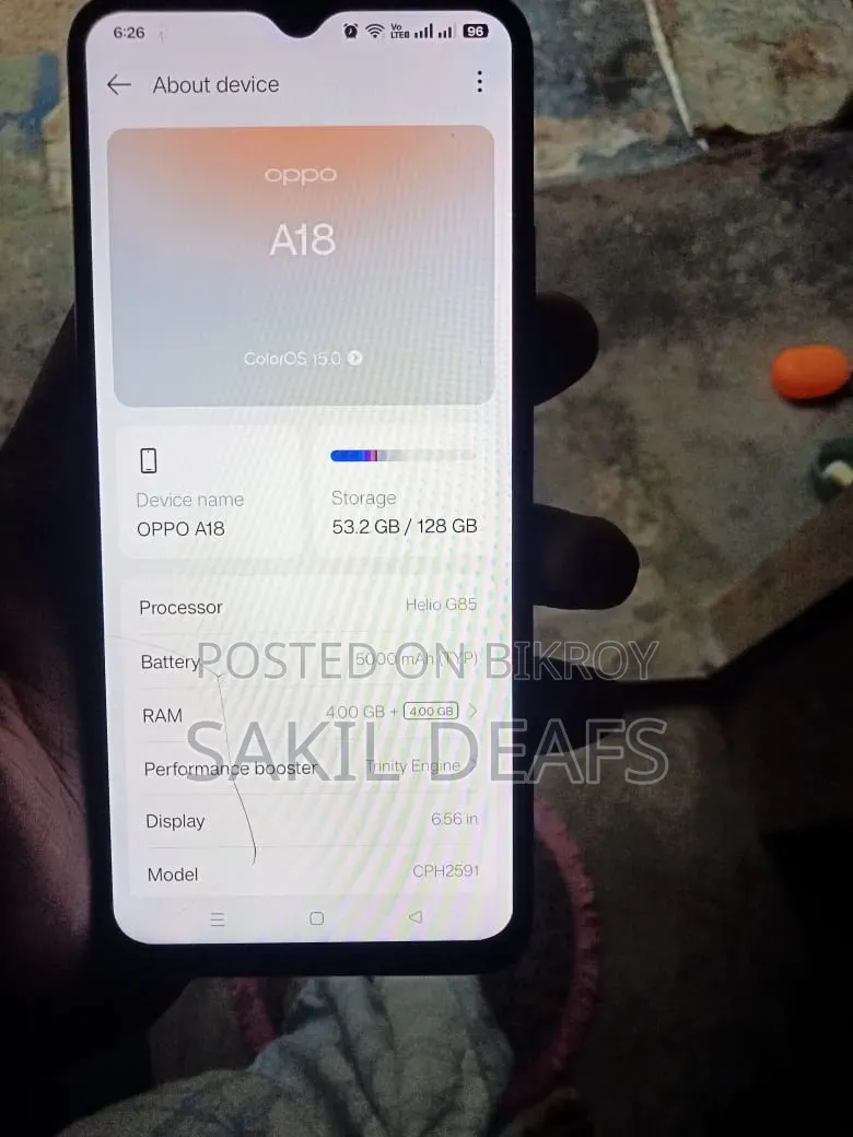 Oppo A18 128 GB Black