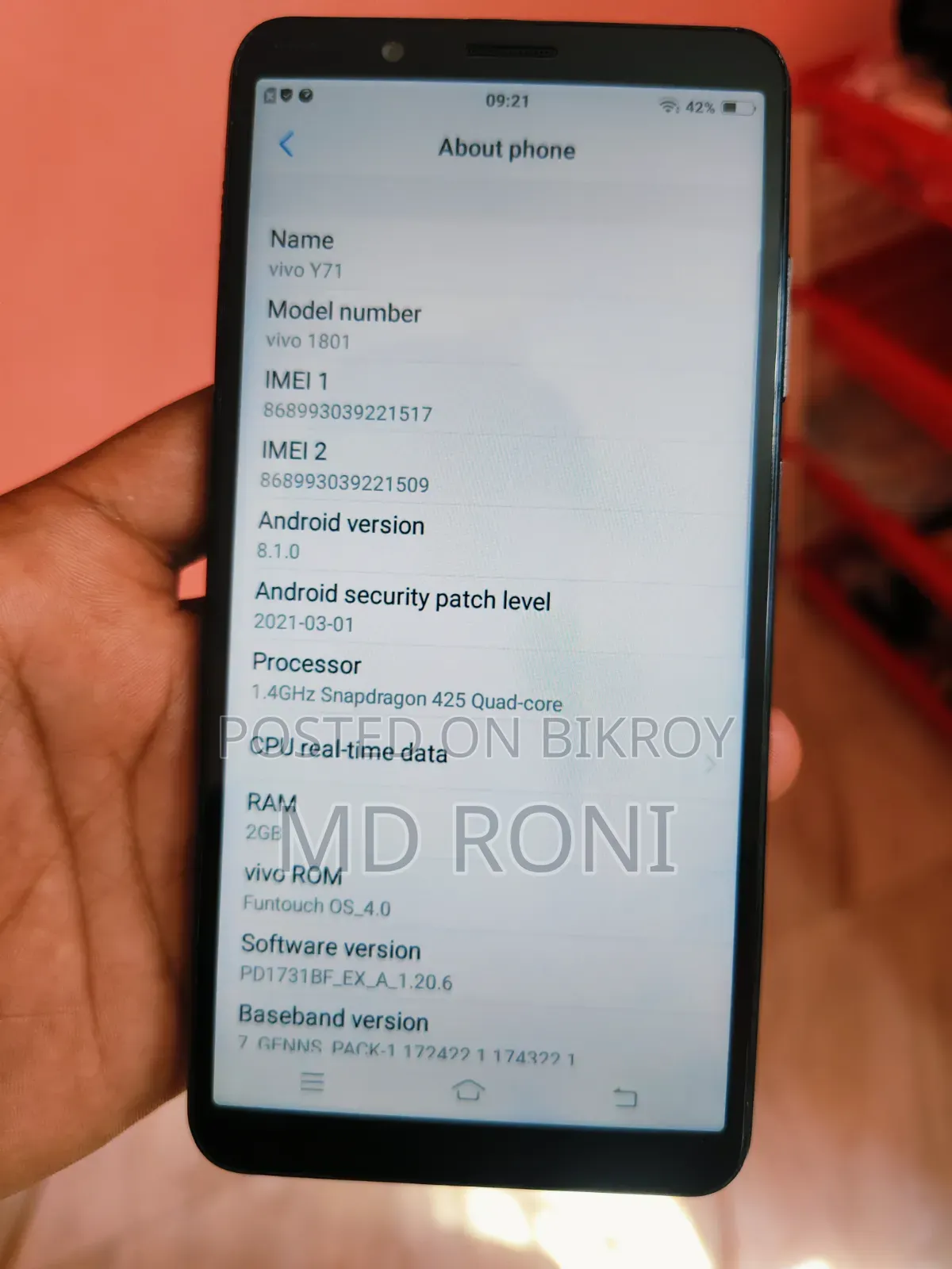 Vivo Y71 16 GB Black