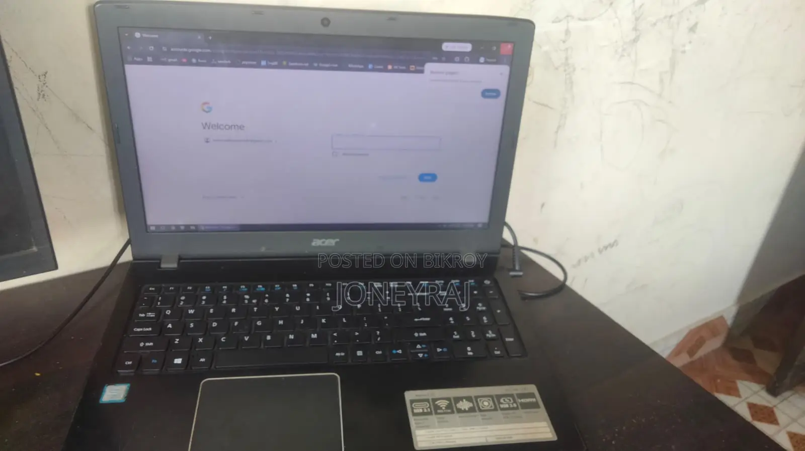 ল্যাপটপ এসার অ্যাসপায়ার ১৫ ৪জিবি ইন্টেল কোর আই৩ এসএসডি ২৫৬জিবি