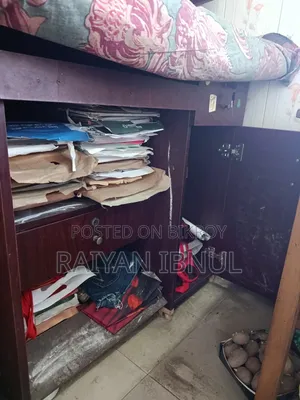 Used Plywood Reading Table With Bookshelf & Storage Cabinet for Sale