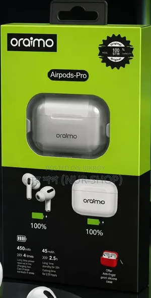 Oraimo Airpods Pro TWS Wireless Earbuds ENC Touch Control