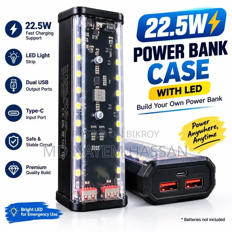 8x18650 Power Bank Pd 22.5w 🔥 Sudu Battery Lagate Hbe Akdom New