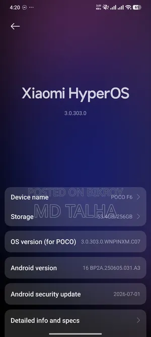 Xiaomi Poco F6 256 GB Black