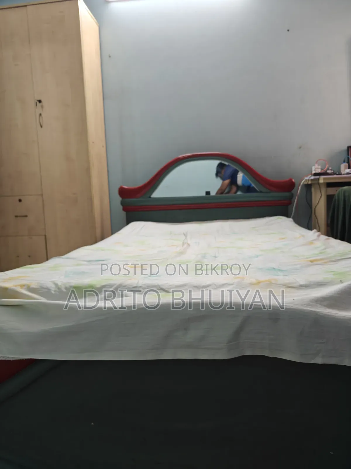 Unique Wooden Bed and Mattress for Sale – Good Condition