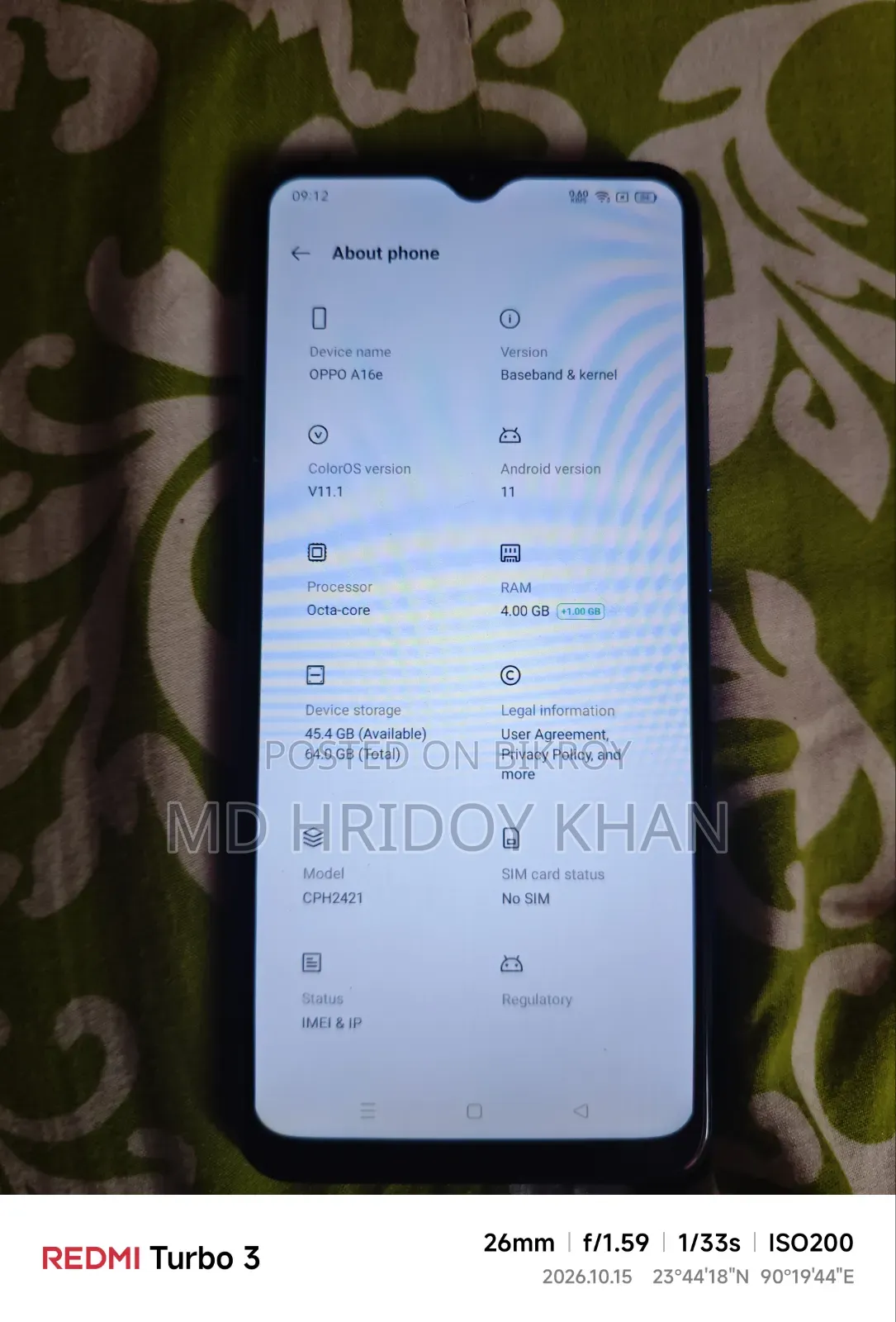 Oppo A16K 64 GB Blue