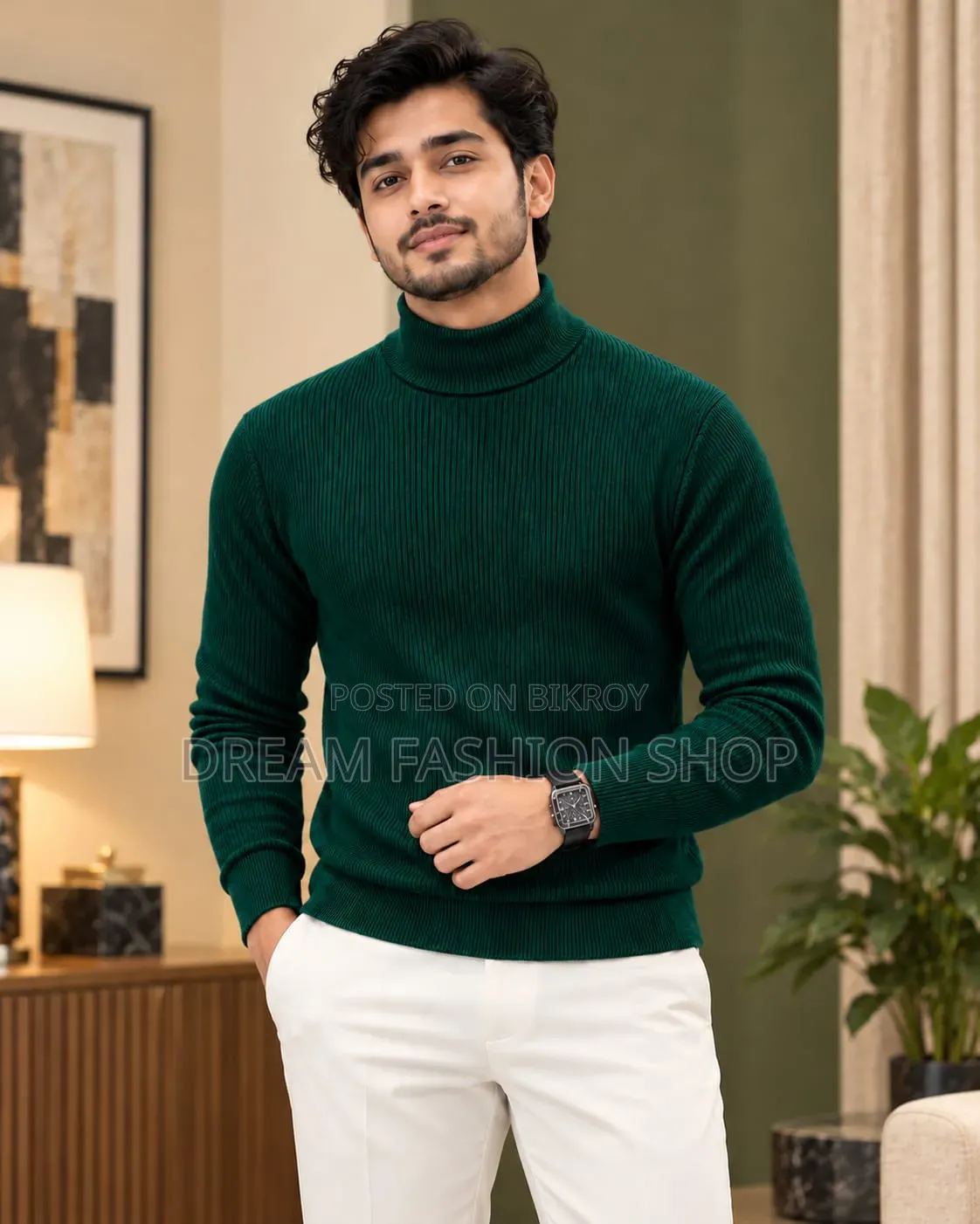 Premium Ribbed High Neck Sweater
