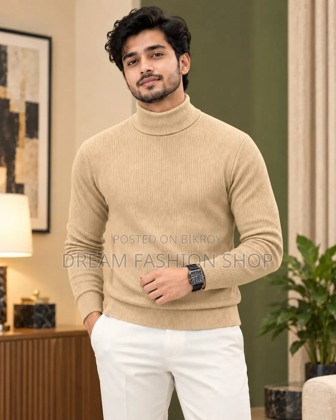 Premium Ribbed High Neck Sweater