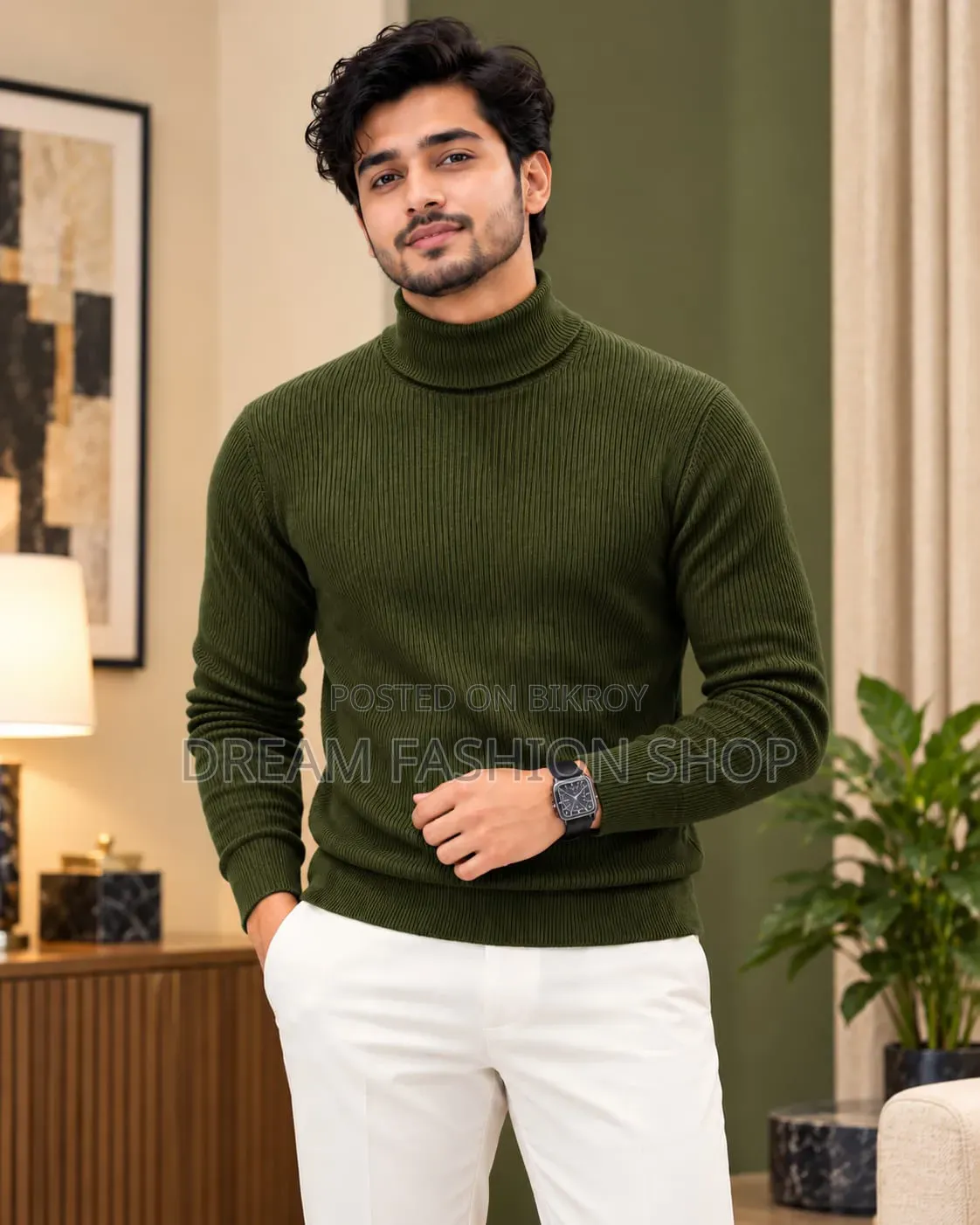 Premium Ribbed High Neck Sweater