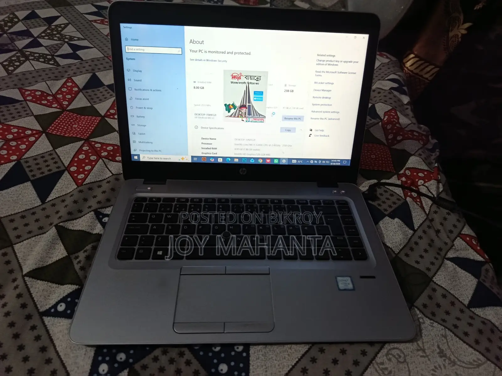 Laptop HP EliteBook 840 G3 8GB Intel Core i5 SSD 256GB