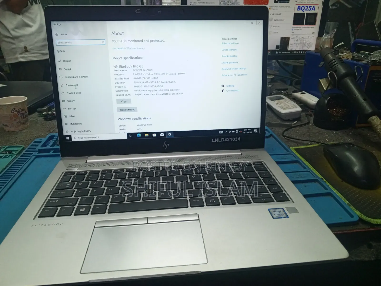 Laptop HP EliteBook 840 G6 8GB Intel Core i5 SSD 256GB